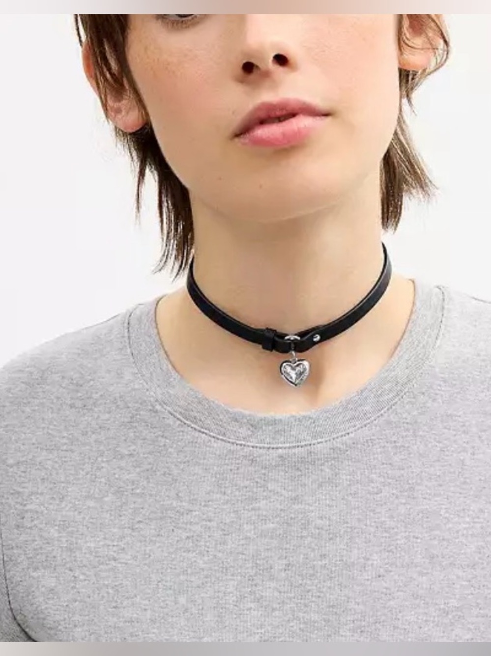 Coach Bow Charm Leather Choker. New
